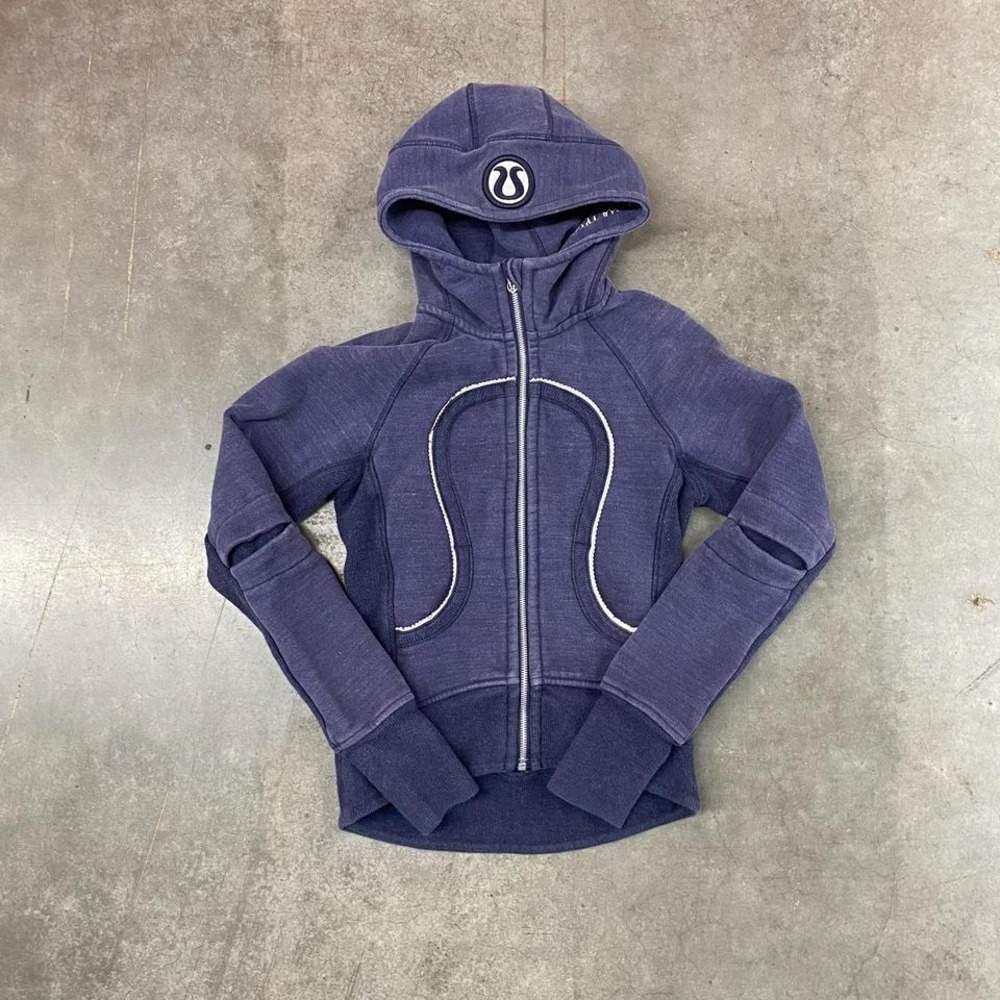 Lululemon Athletica Special Edition Scuba Zip Hoodie‎ Navy Blue Fitted Women's 2